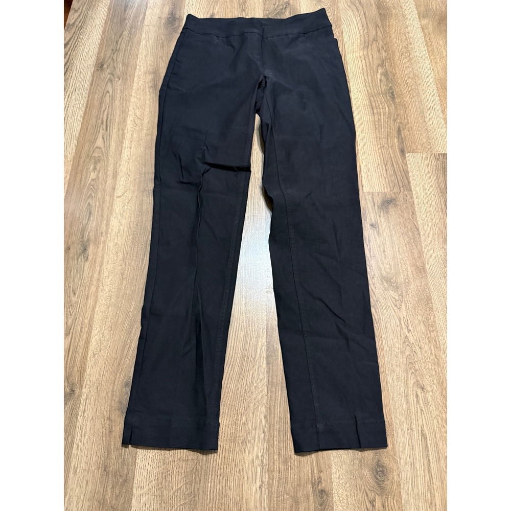 Slim-Sation Pull-On Ankle Pants Women Size 2 Black Adult Slimming Stretch